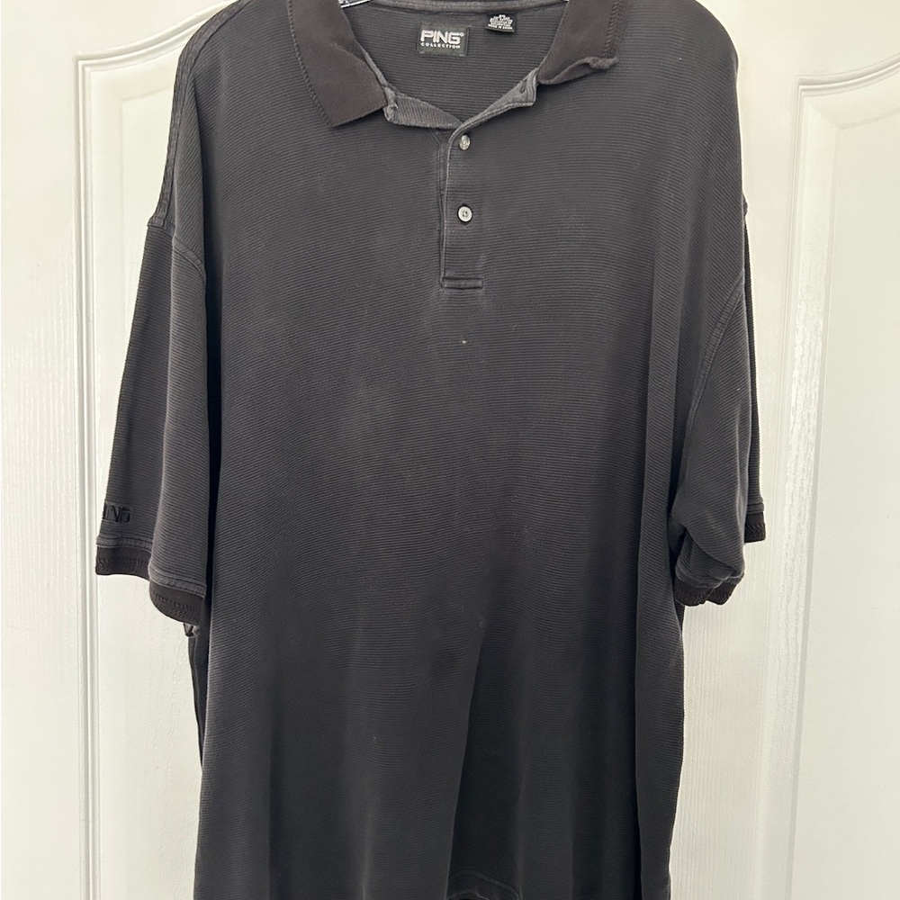 Ping Charcoal Polo Shirt for Men Size 2XL Black
